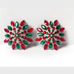 Elegant Red and Green Crystal Pasties